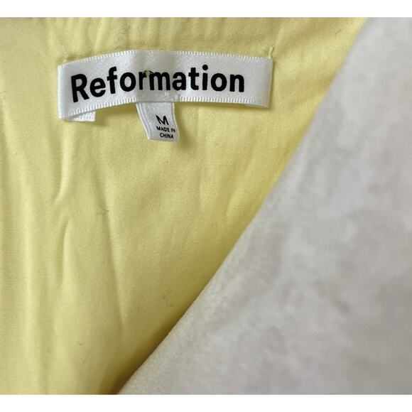 Reformation Dovie Zest Yellow Midi Poplin Sundress Sweetheart Neck Size Medium - Picture 6 of 7